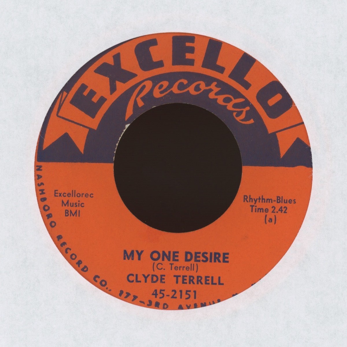 Clyde Terrell – My One Desire on Excello RB 45