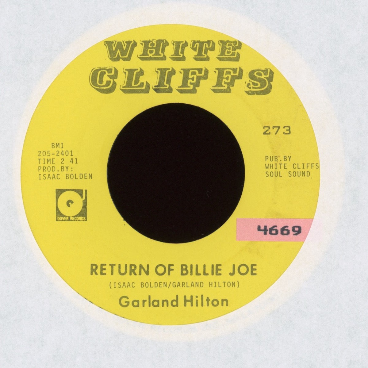 Garland Hilton - Return Of Billie Joe on White Cliffs Soul Funk 45