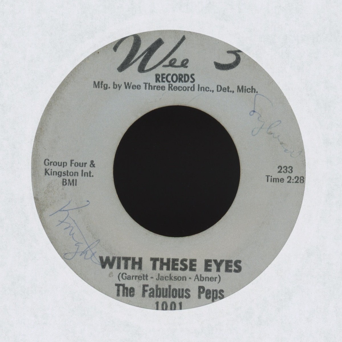 The Fabulous Peps – With These Eyes on Wee 3 Northern Soul 45