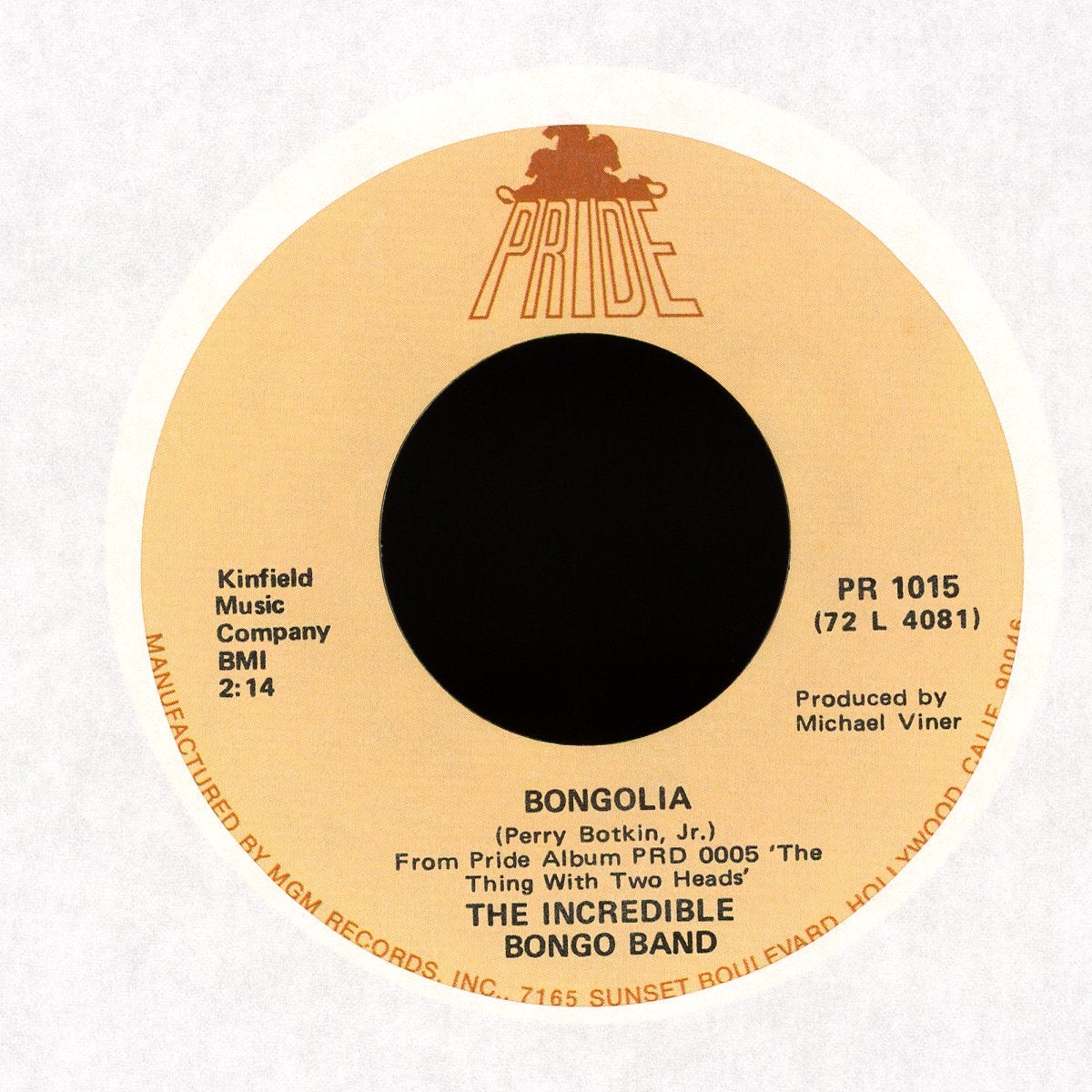 The Incredible Bongo Band – Bongolia Bongo Rock on Pride Funk 45