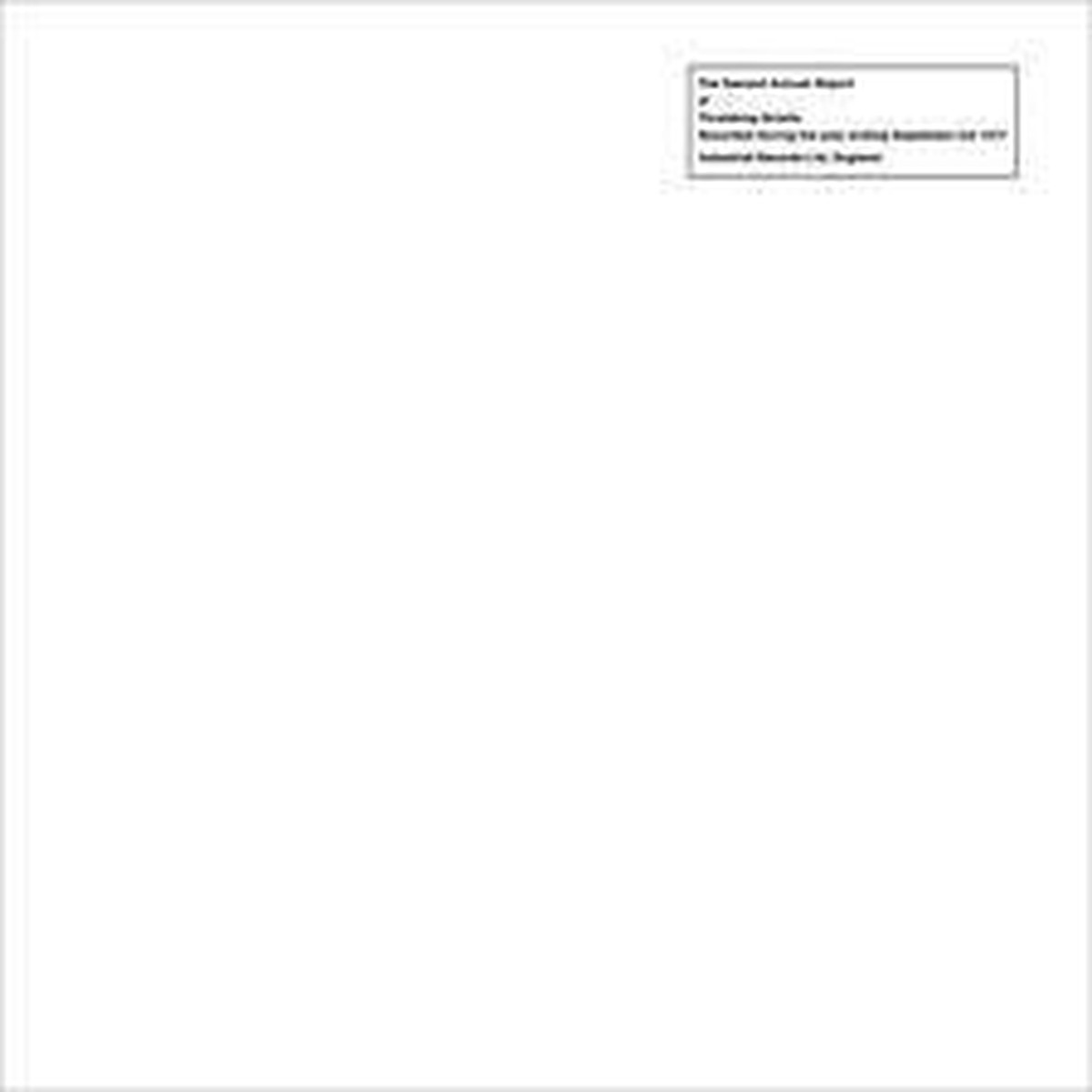 Throbbing Gristle - The Second Annual Report (LP Album Ltd RE RM Whi) - NEW