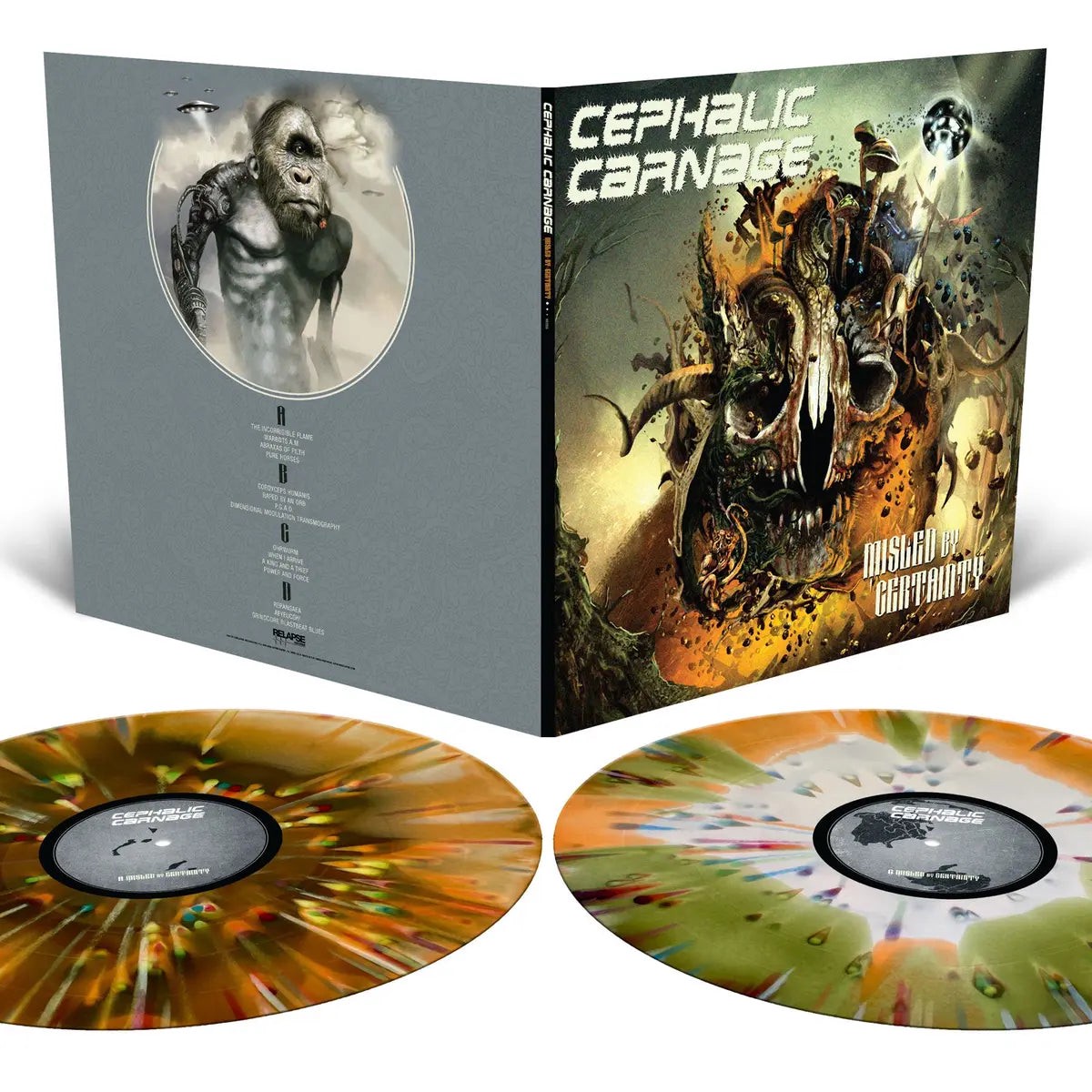 Cephalic Carnage – Misled By Certainty Tri-Colour Merge with Splatter Vinyl