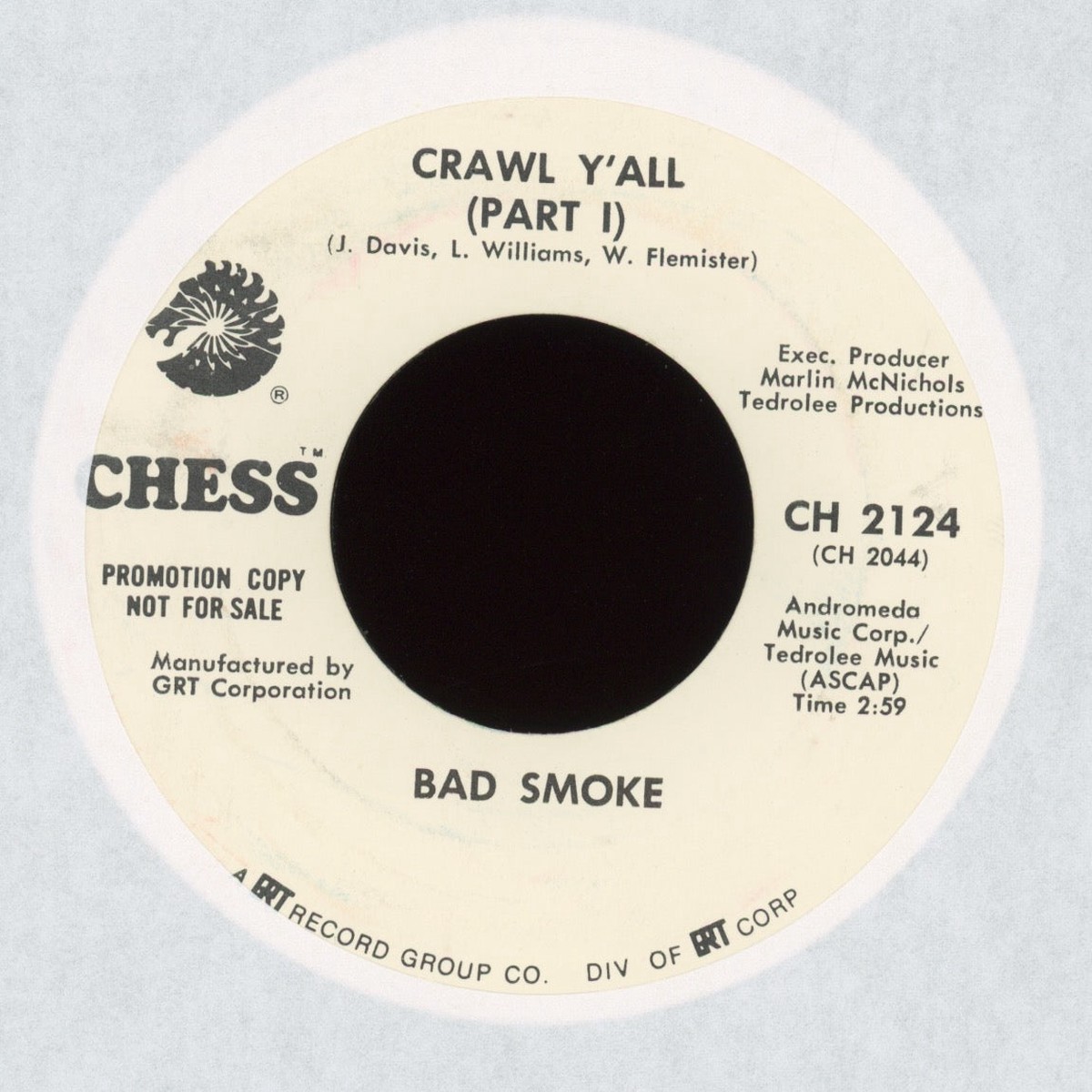 Bad Smoke – Crawl Yall on Chess Promo Funk 45