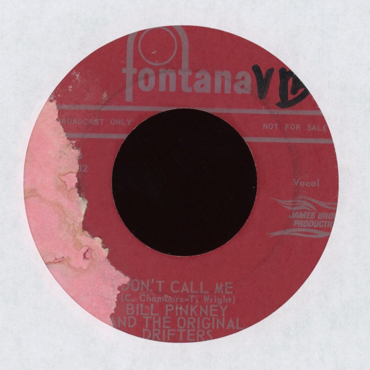 Bill Pinkney The Original Drifters – Dont Call Me on Fontana Promo Northern Soul 45
