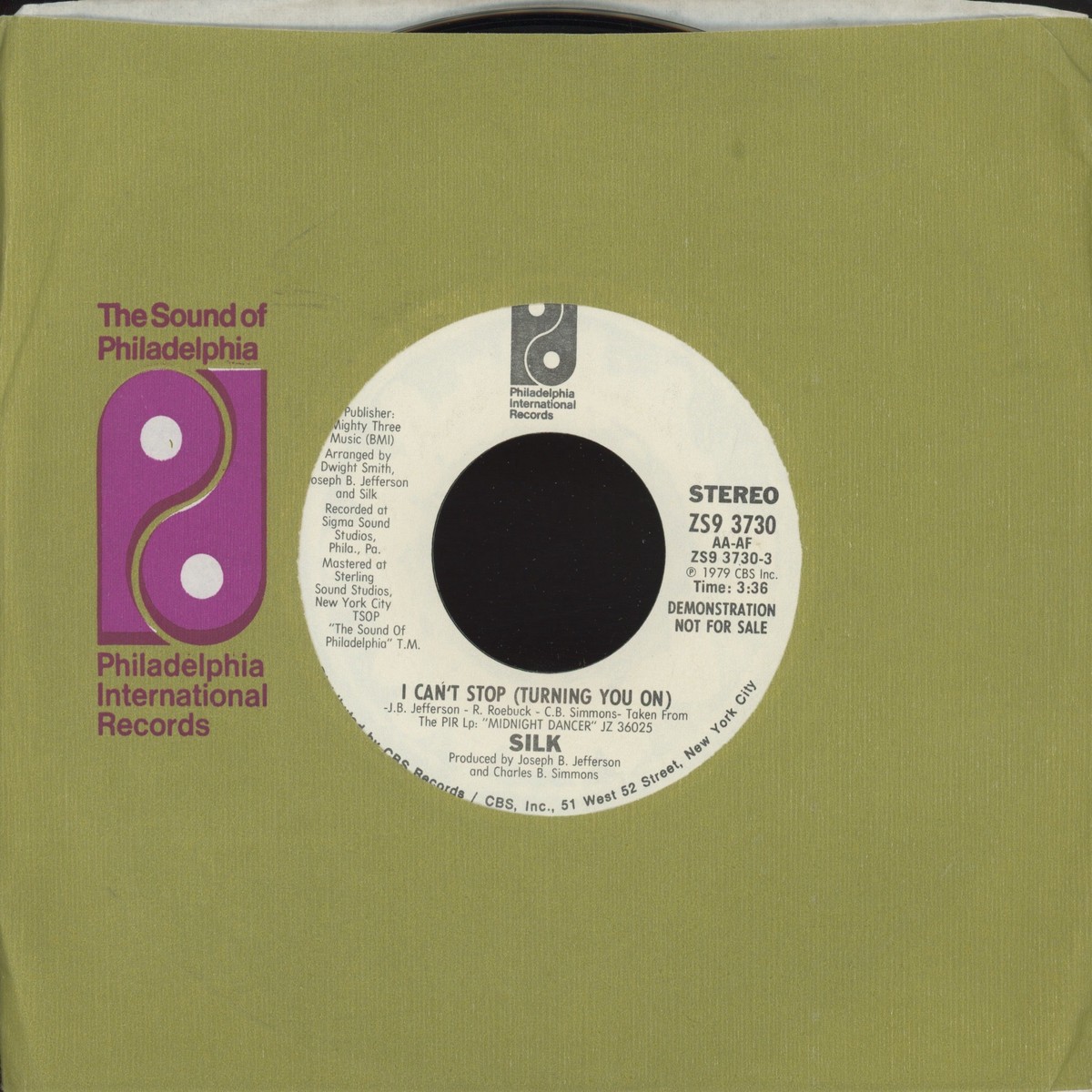 Silk – I Cant Stop (Turning You On) on Philadelphia Intl Promo Modern Soul 45
