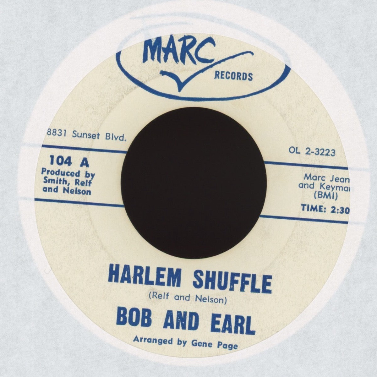 Bob Earl – Harlem Shuffle on Marc Northern Soul 45