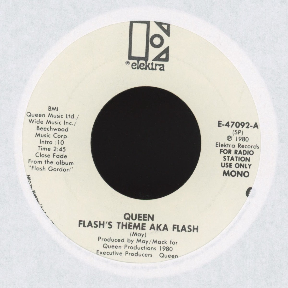 Queen – Flashs Theme AKA Flash on Elektra Promo Rock 45