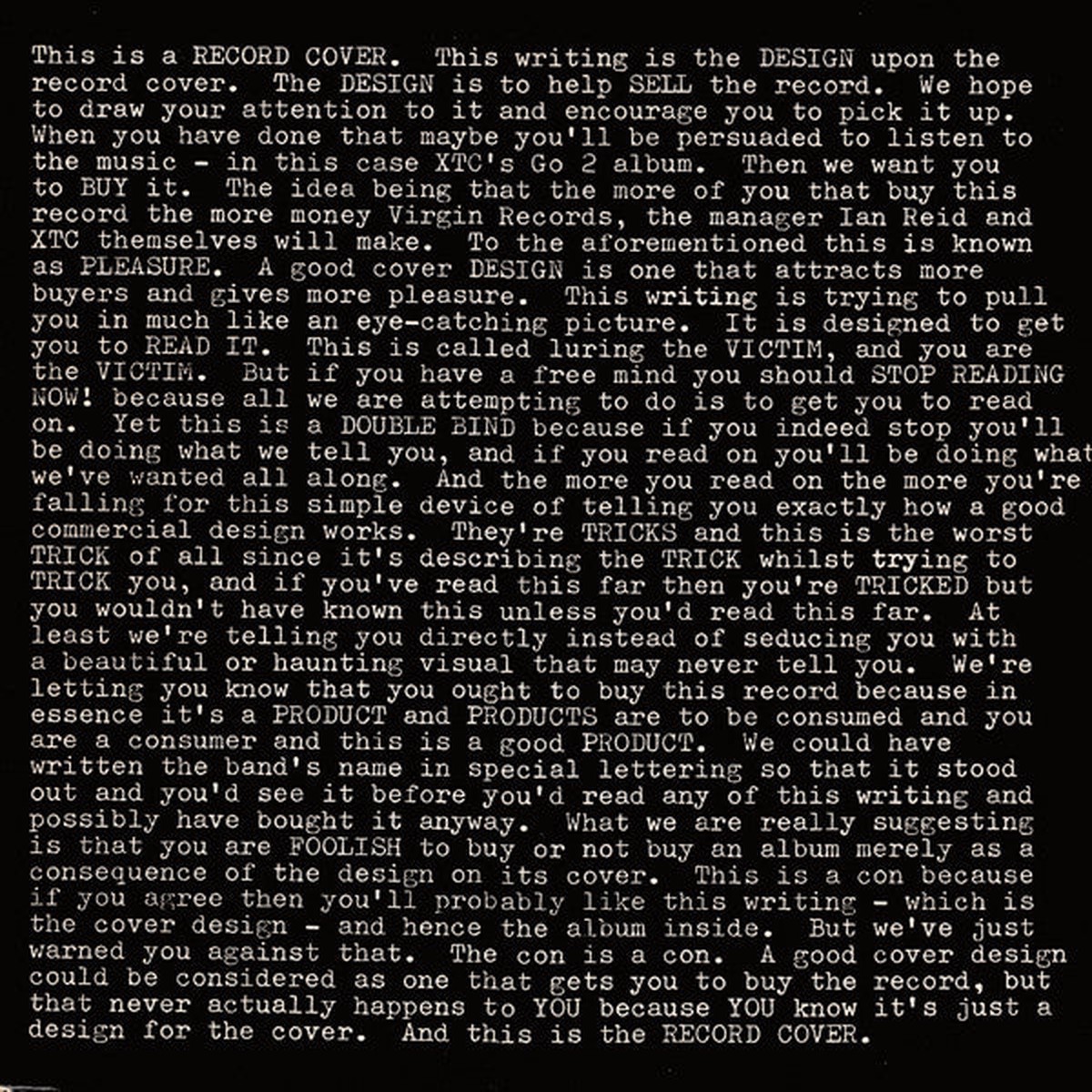 XTC – Go 2 (LP Album) – USED