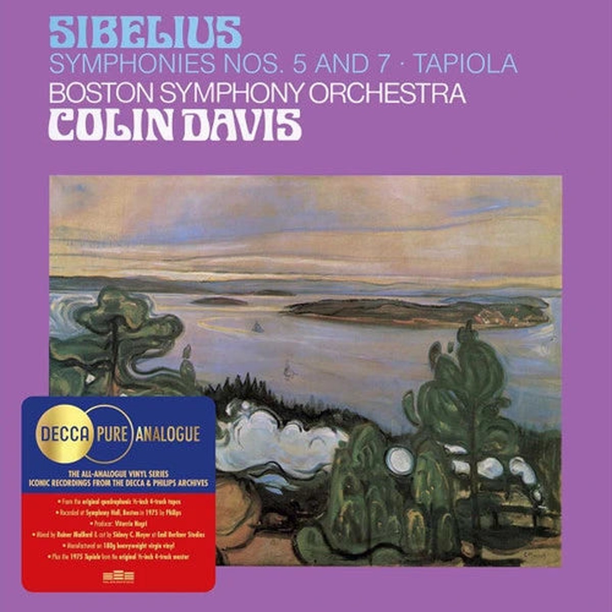 PRE-ORDER Sir Colin Davis Boston Symphony – Sibelius Symphonies Nos 5 7 Decca Pure Analogue Series Release Date 01162026