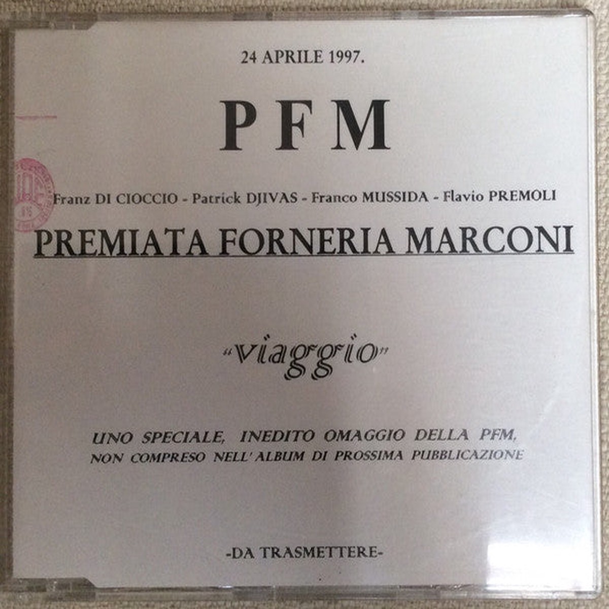Premiata Forneria Marconi – Viaggio (CD Single Promo) – USED