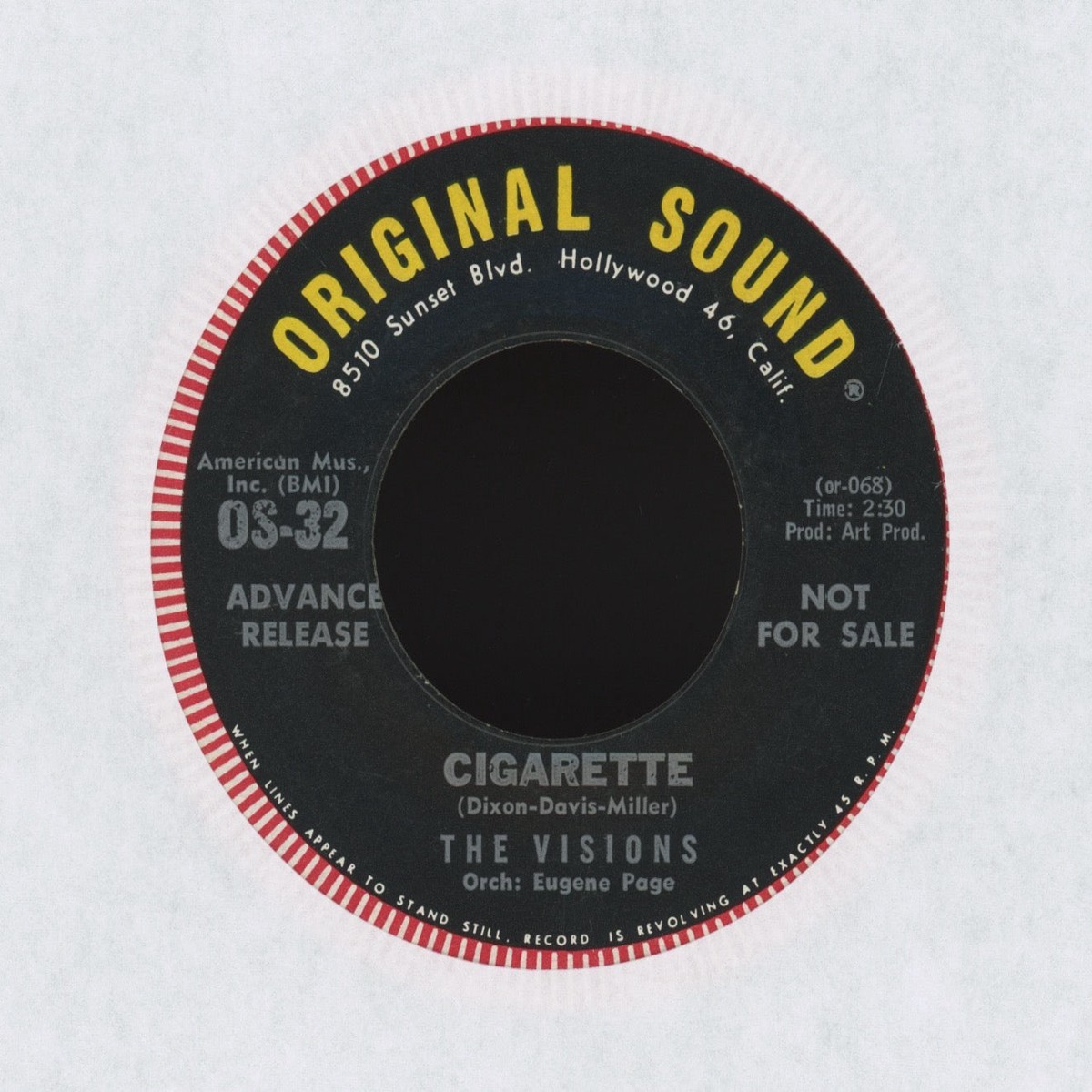 The Visions – Cigarette on Original Sound Promo RB Doo Wop 45