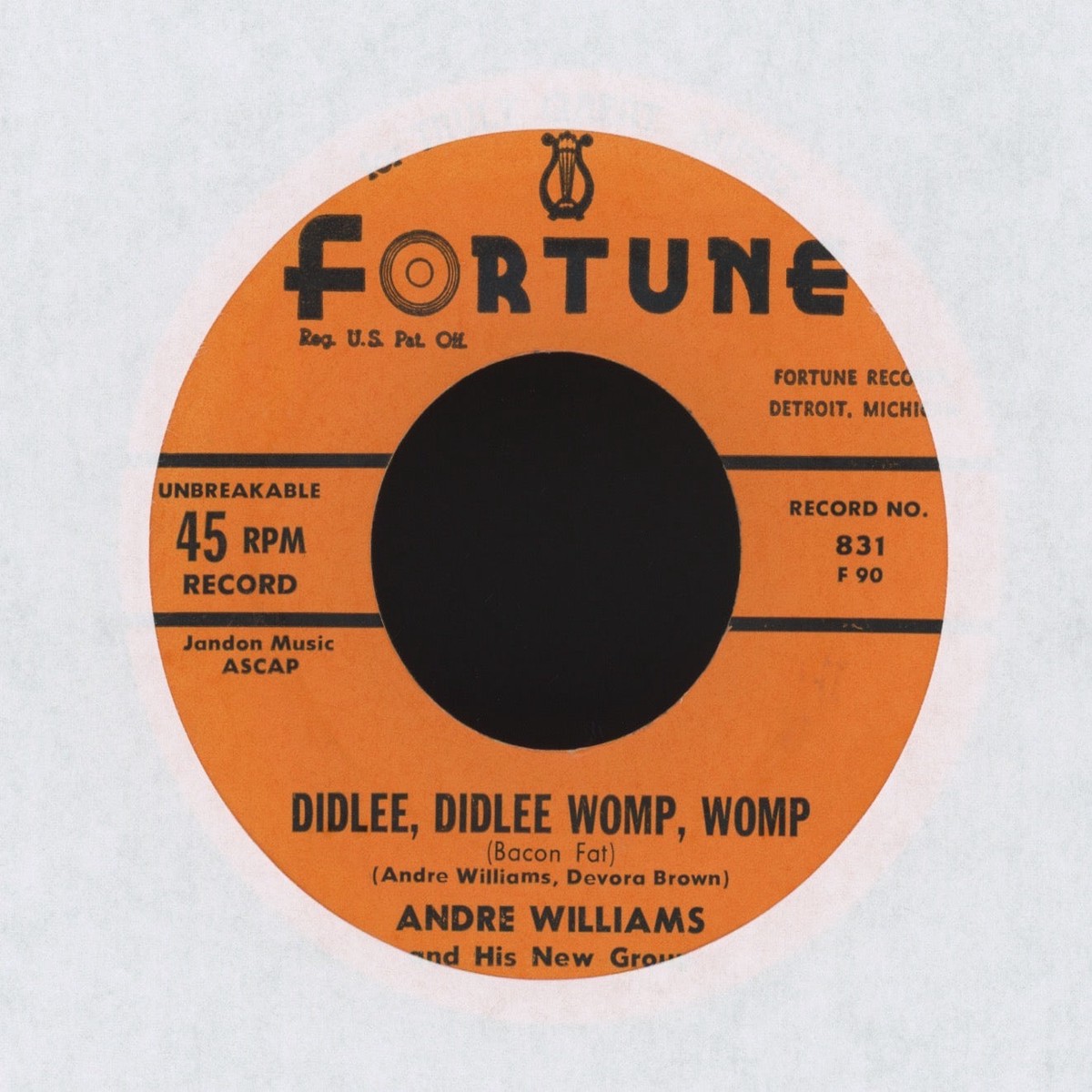 Andre Williams His New Group – Didlee Didlee Womp Womp (Bacon Fat) on Fortune RB 45