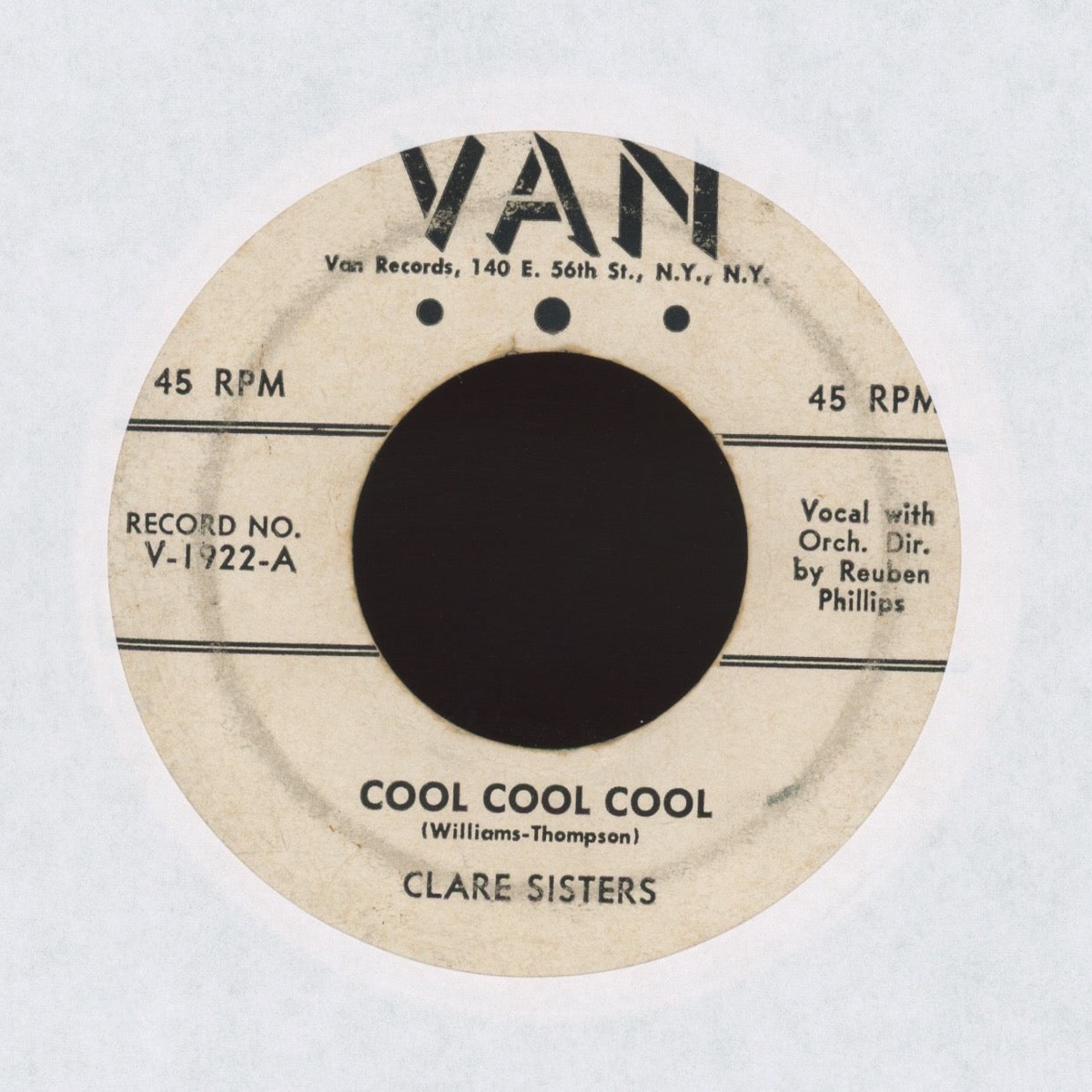 Clare Sisters – Cool Cool Cool on Van New Breed RB Popcorn 45