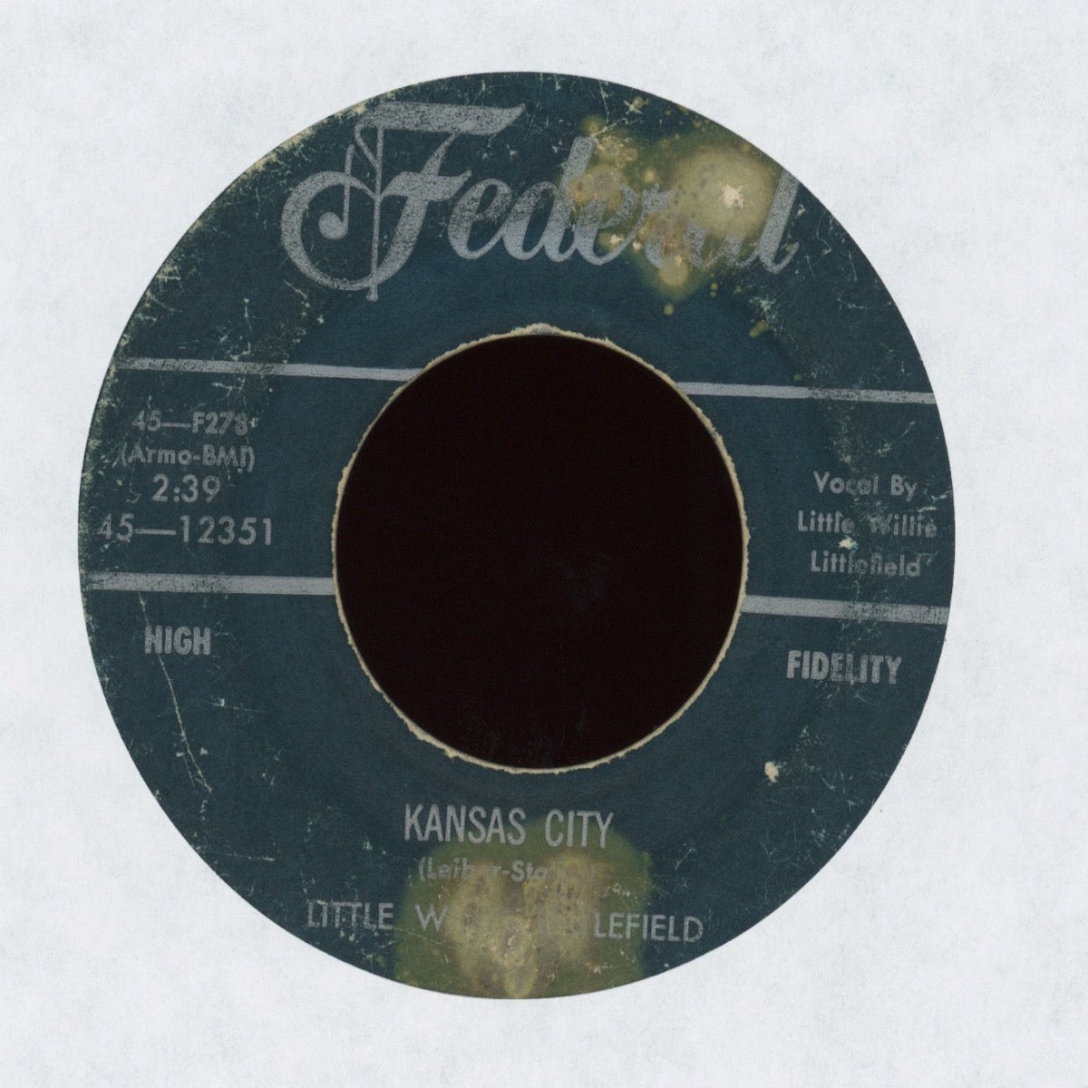 Little Willie Littlefield – Kansas City The Midnight Hour Was Shining on Federal Blues RB 45