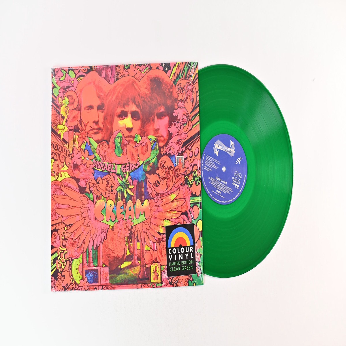 Cream – Disraeli Gears on Polydor Reaction Ltd Clear Green Vinyl Reissue