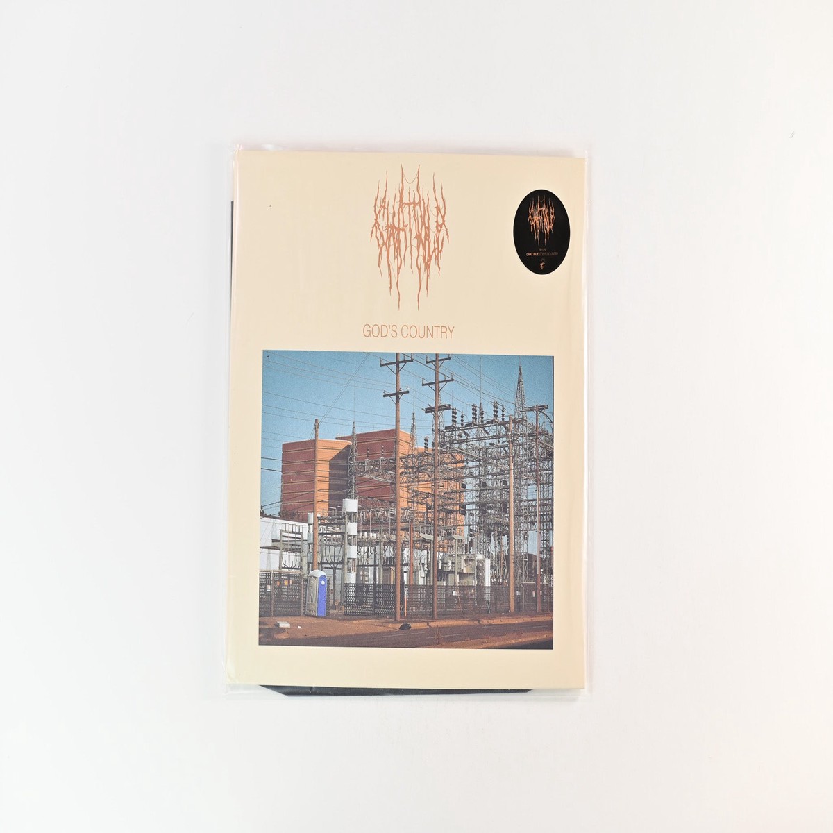 Chat Pile – Gods Country on Flenser Ltd Milky Clear w Black Blue Orange Splatter