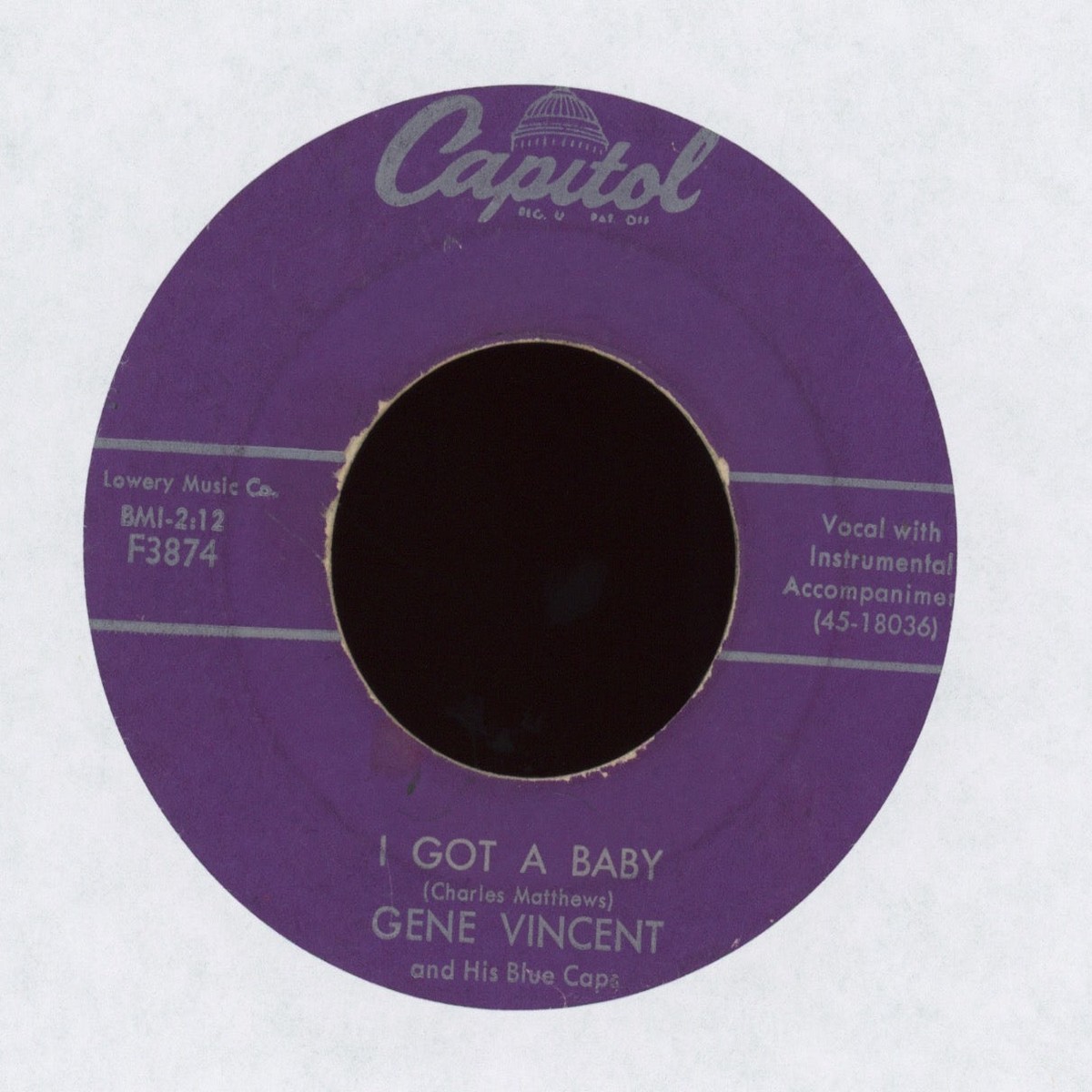 Gene Vincent His Blue Caps – I Got A Baby Walkin Home From School on Columbia Rockabilly 45