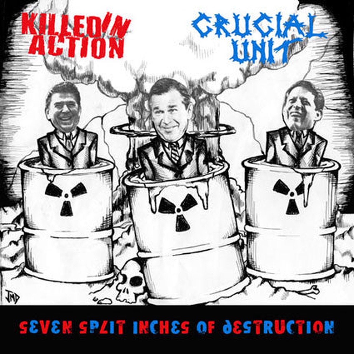 Killed In Action Crucial Unit – Seven Split Inches Of Destruction (7 EP Blu) – USED