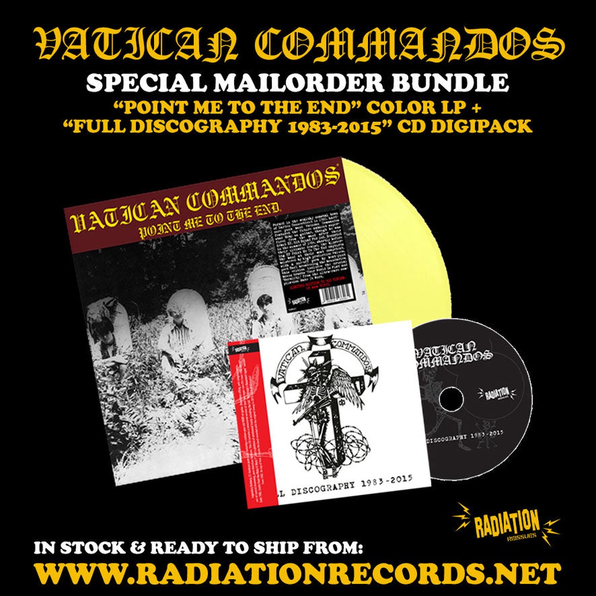 VATICAN COMMANDOS SPECIAL MAILORDER BUNDLE - POINT ME TO THE END 12 FULL DISCOGRAPHY 1983-2015 CD (LP CD OBI STRIP YELLOW DIGIPACK LTD RE) - NEW