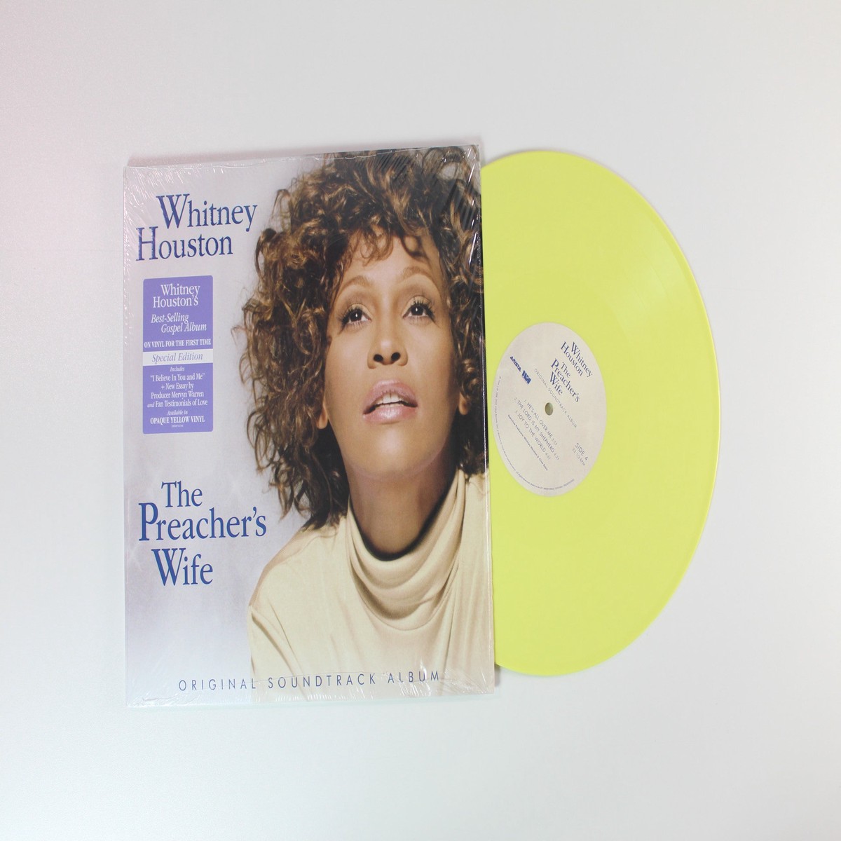 Whitney Houston - The Preachers Wife (Original Soundtrack Album) on Arista Yellow Opaque Reissue