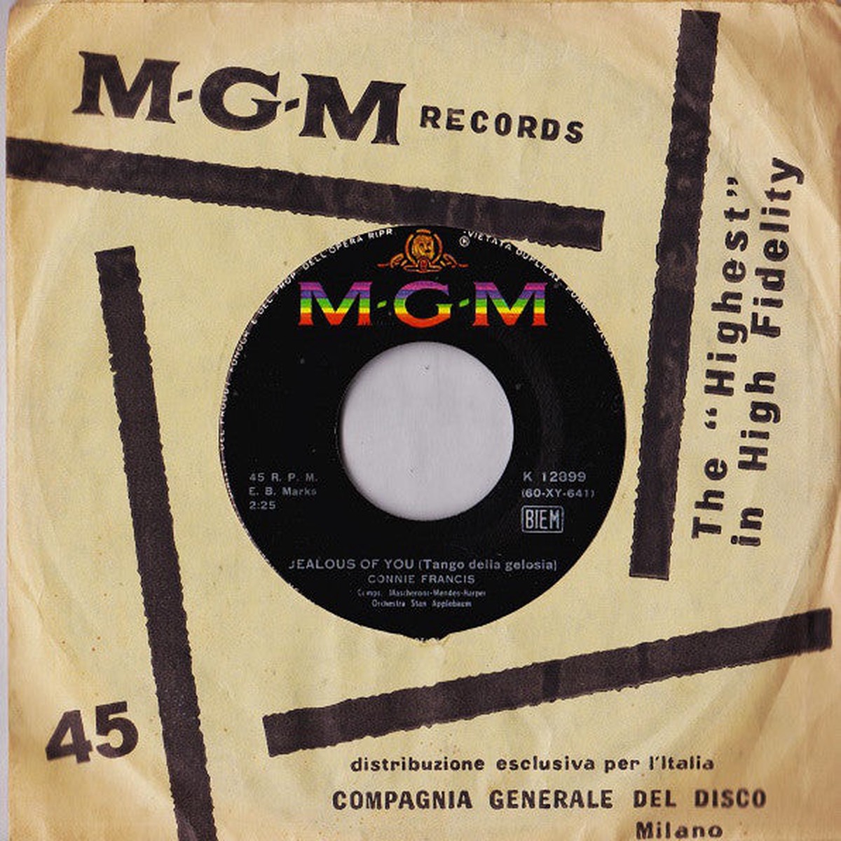 Connie Francis - Jealous Of You (7) - USED