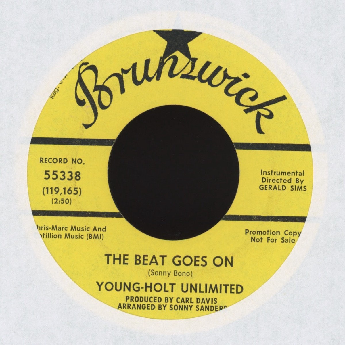 Young Holt Unlimited - The Beat Goes On Doin The Thing on Brunswick Promo Soul Jazz 45