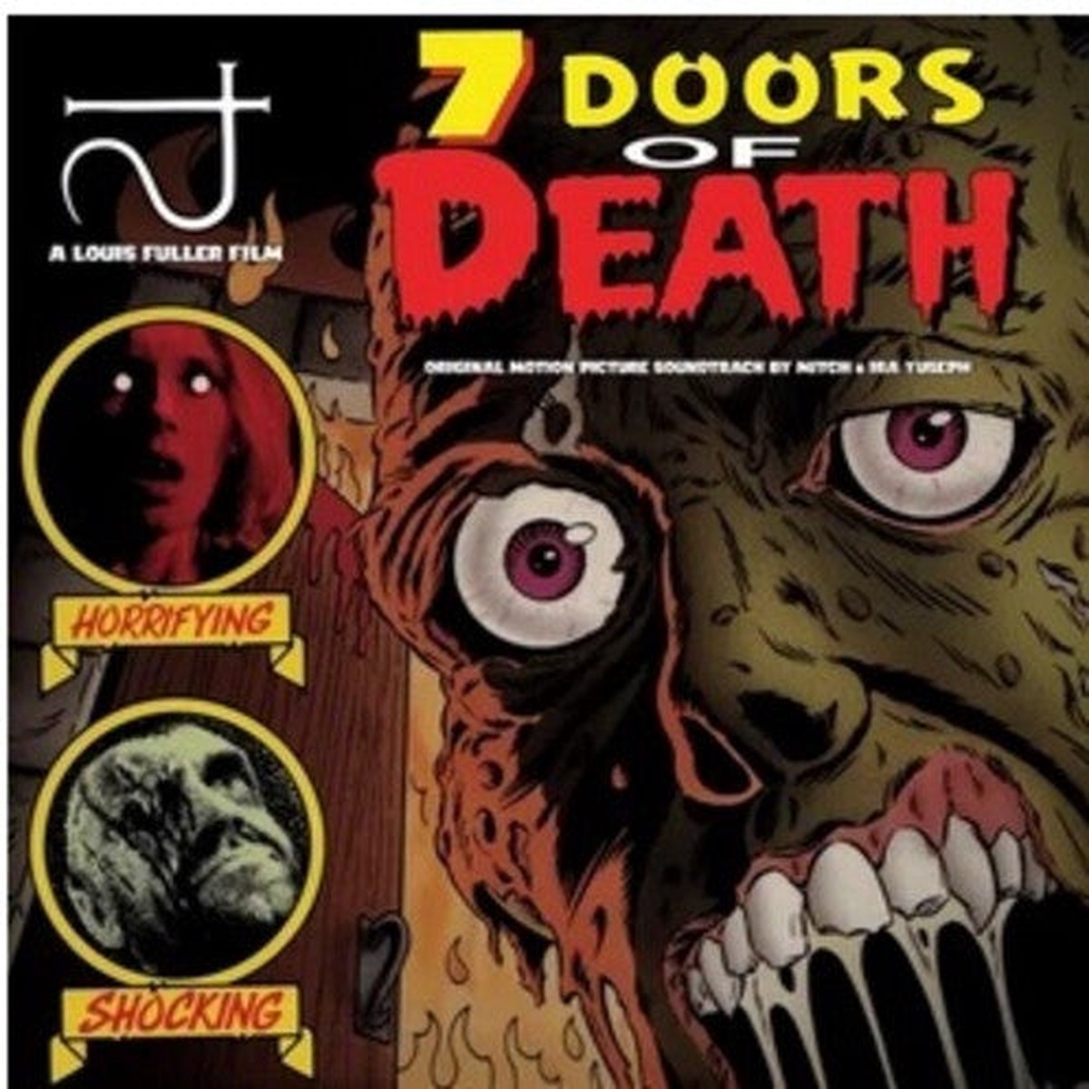 DAMAGED Mitch Yuspeh - 7 Doors Of Death (Original Motion Picture Soundtrack) Red Splatter Vinyl