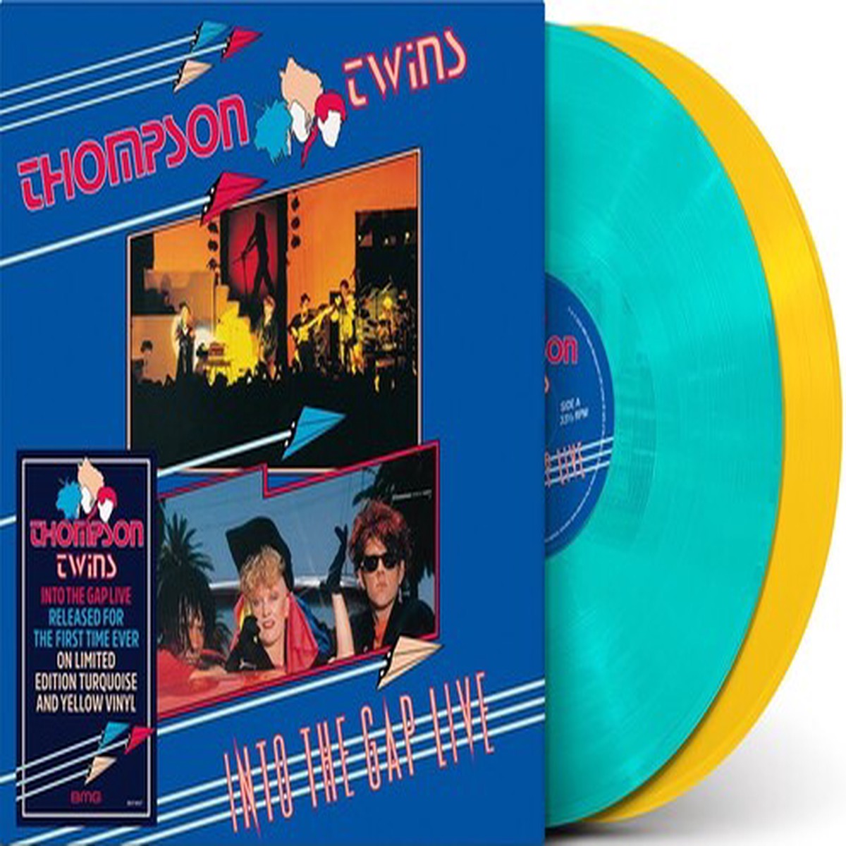 IDAMAGED Thompson Twins - Into The Gap Live Turquoise Yellow 2-lp