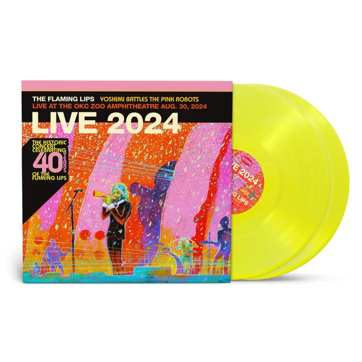 The Flaming Lips - Yoshimi Battles The Pink Robots - Live at the Zoo Amphitheatre Oklahoma City August 30 2024 Highlighter Yellow Vinyl