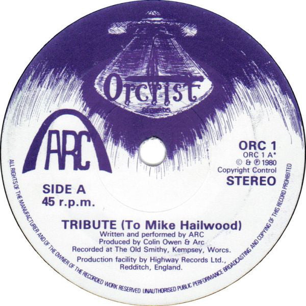 ARC (11) - Tribute (To Mike Hailwood) For My Next Kick (7 Single) - USED