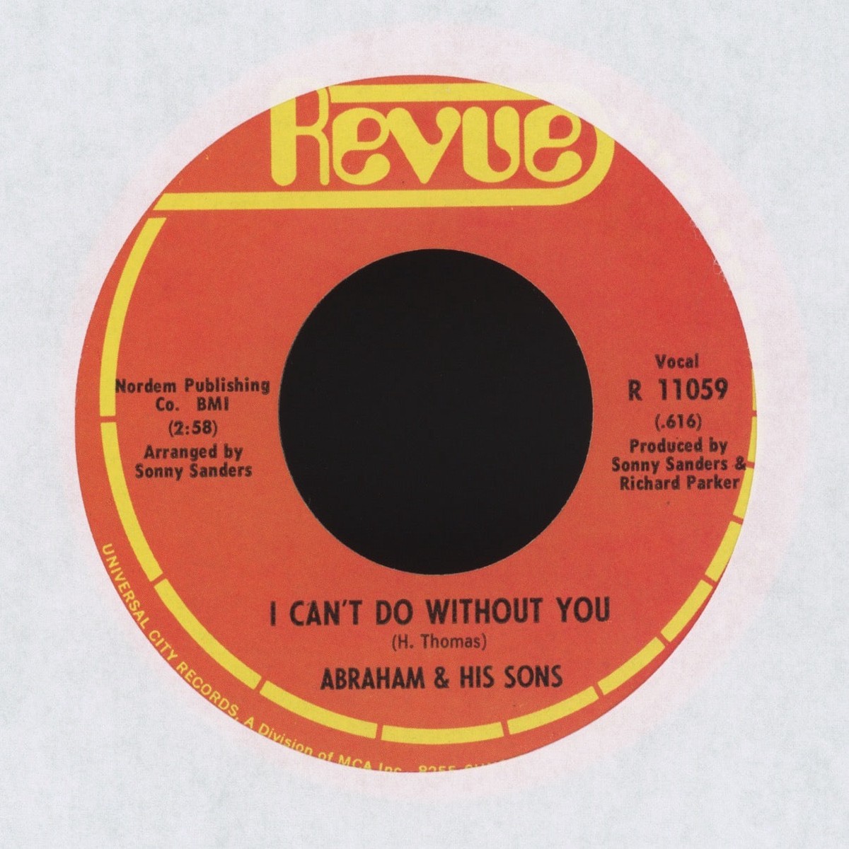 Abraham His Sons - I Cant Do Without You Your Mother Understood on Revue Soul Funk 45