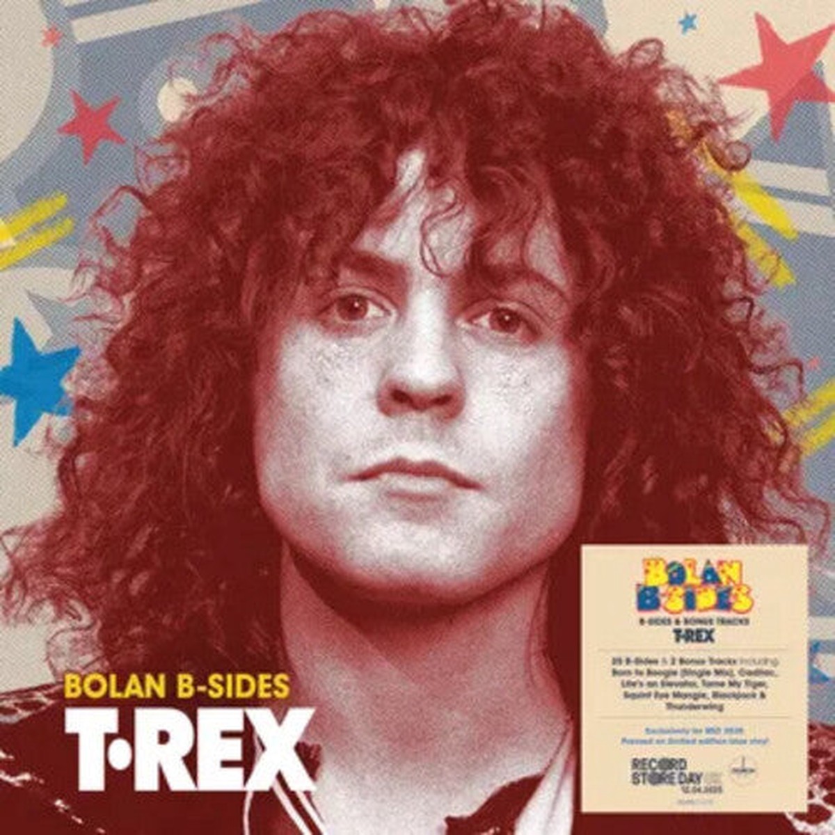 DAMAGED T Rex - Bolan B-Sides 2-lp Crimson Red Midnight Blue Vinyl