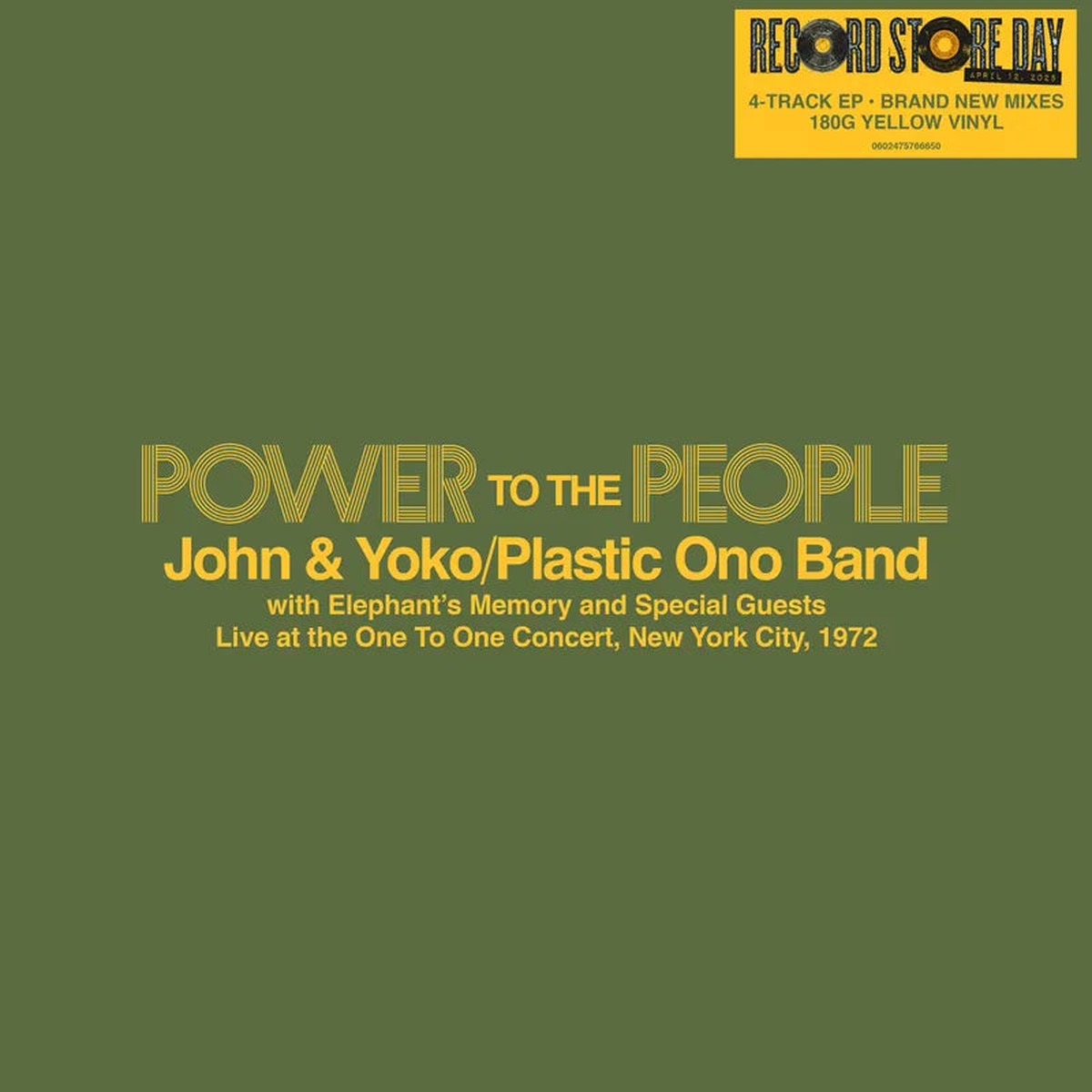 DAMAGED John Yoko Plastic Ono Band - Power To The People - Live at the One-To-One Concert New York City 1972 Yellow Vinyl
