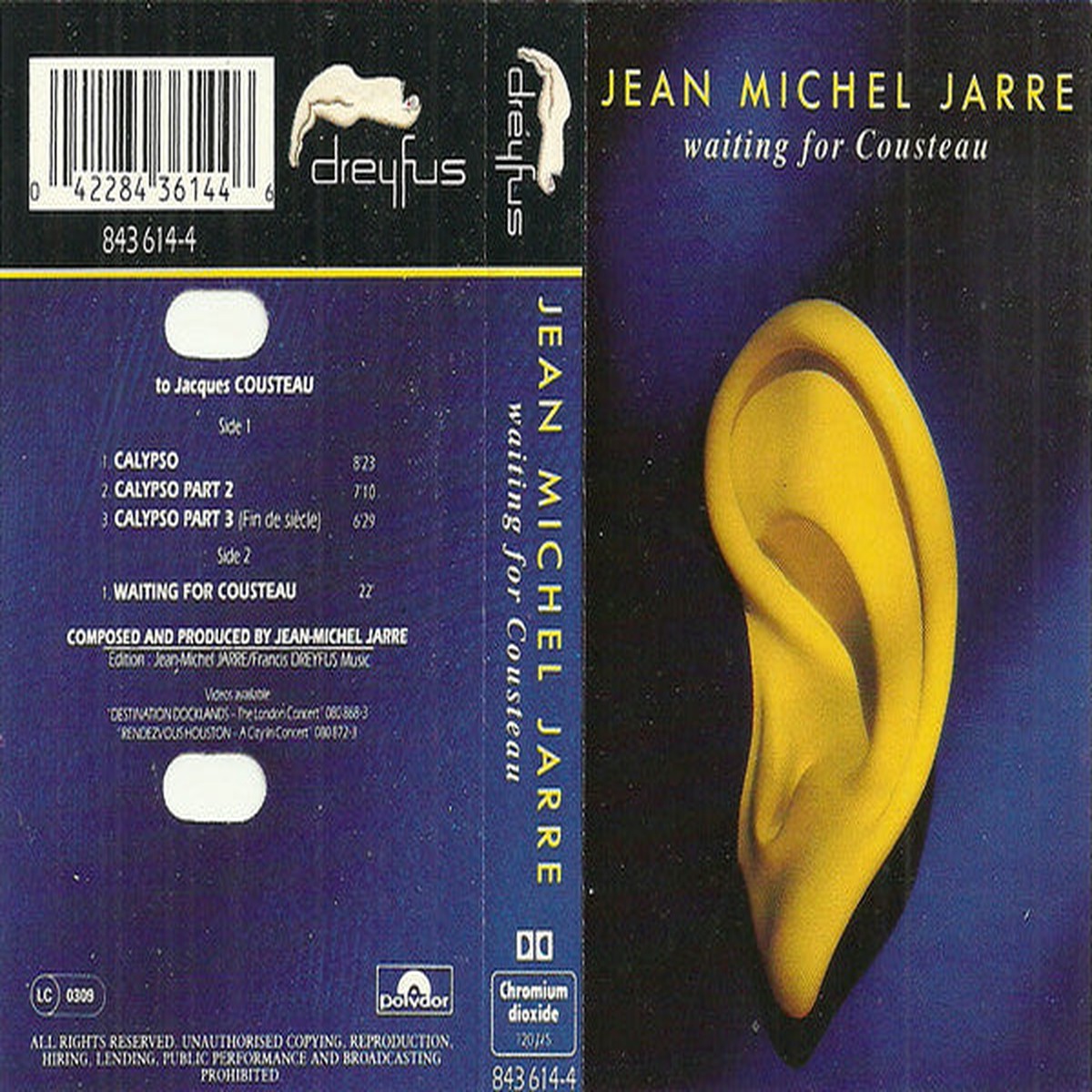 Jean-Michel Jarre - Waiting For Cousteau (Cass Album) - NEW