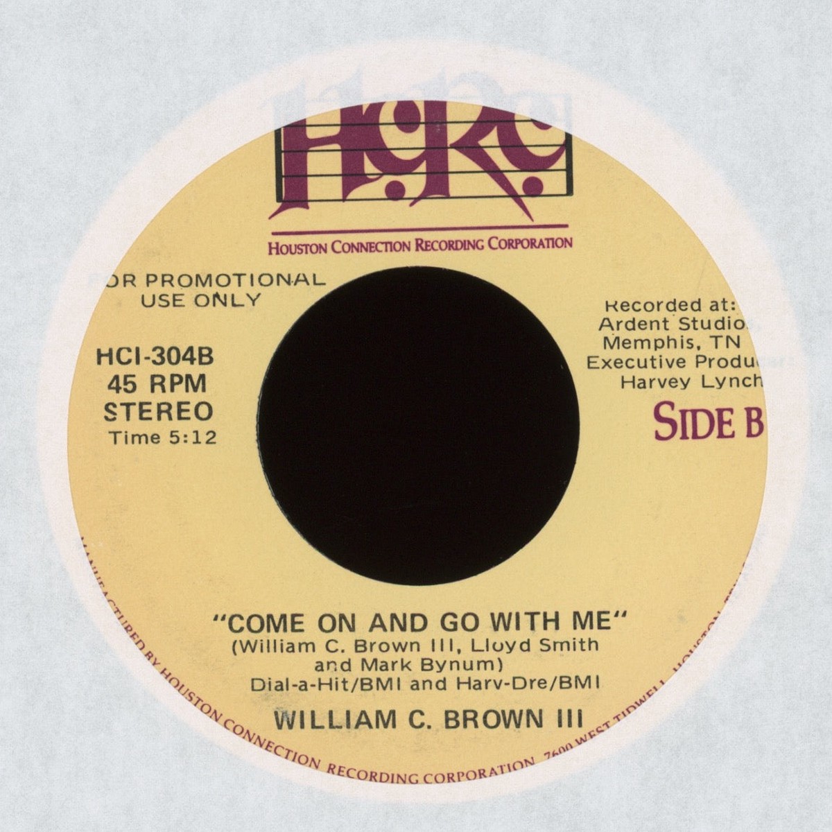 William C Brown III - Come On And Go With Me on HCRC Promo Modern Soul 45