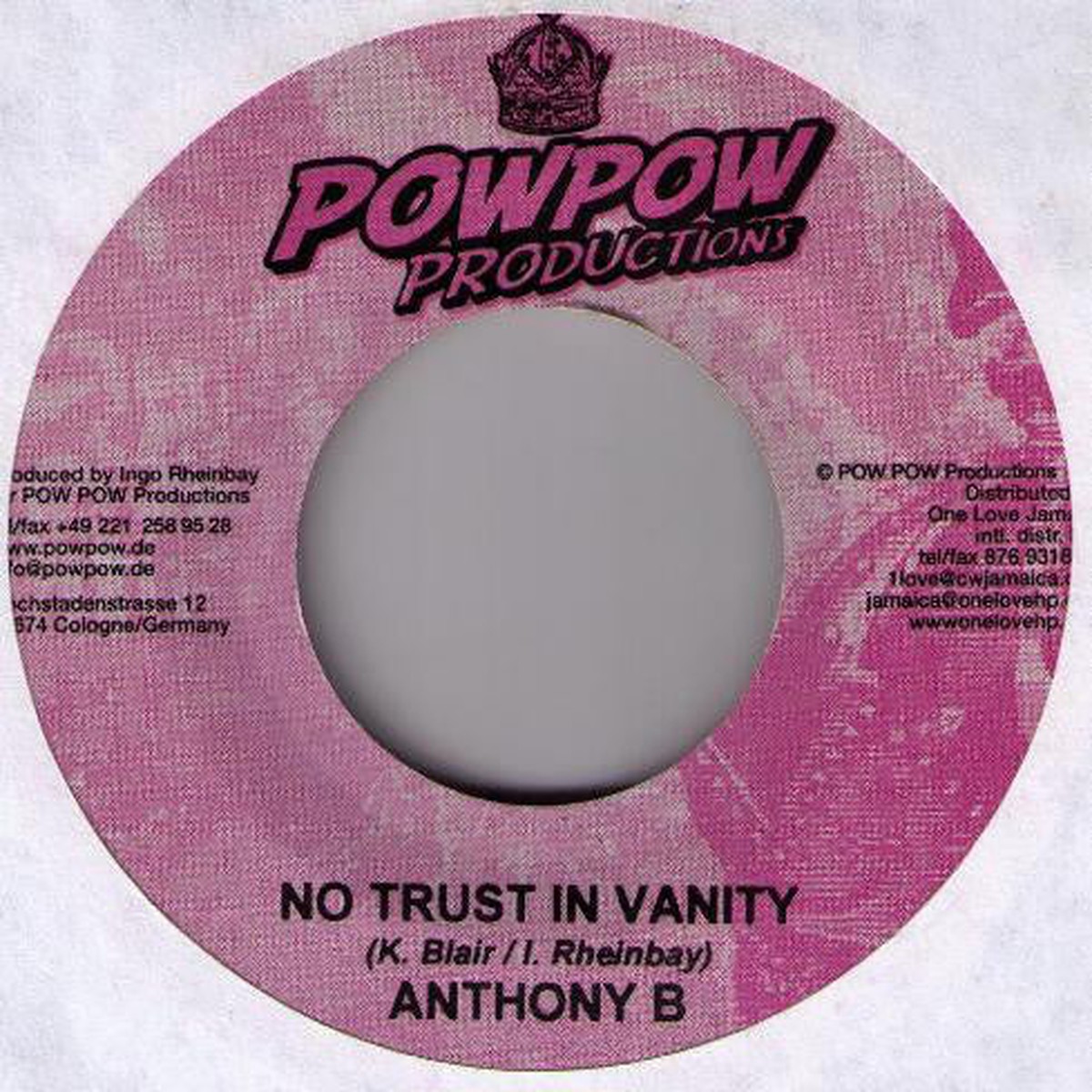 Anthony B Cali P - No Trust In Vanity Right Wrong (7) - USED