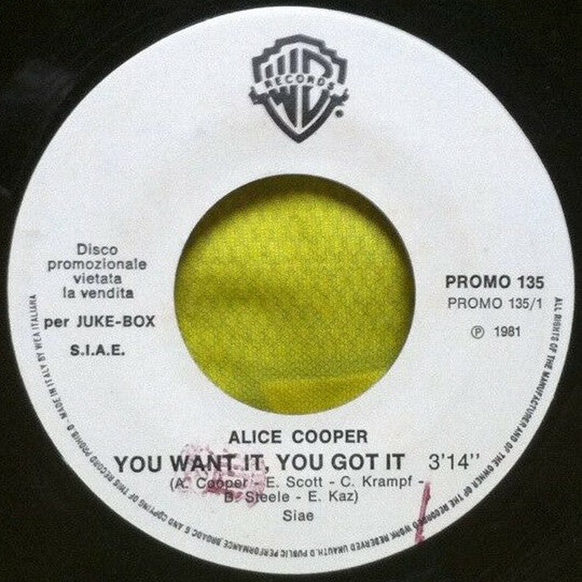 Alice Cooper (2) Bim - You Want It You Got It Romance (7 Jukebox) - USED