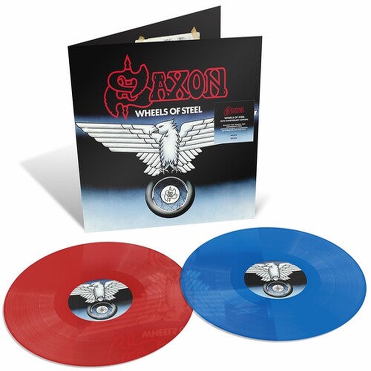 DAMAGED Saxon - Wheels of Steel (45th Anniversary Edition) 2-lp Red Blue