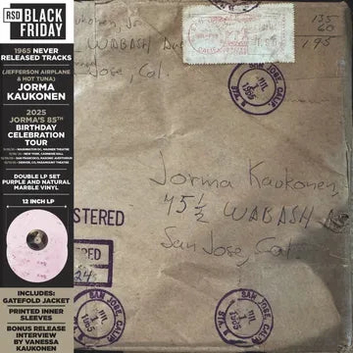Jorma Kaukonen - Wabash Avenue Purple and Natural Marbled Vinyl