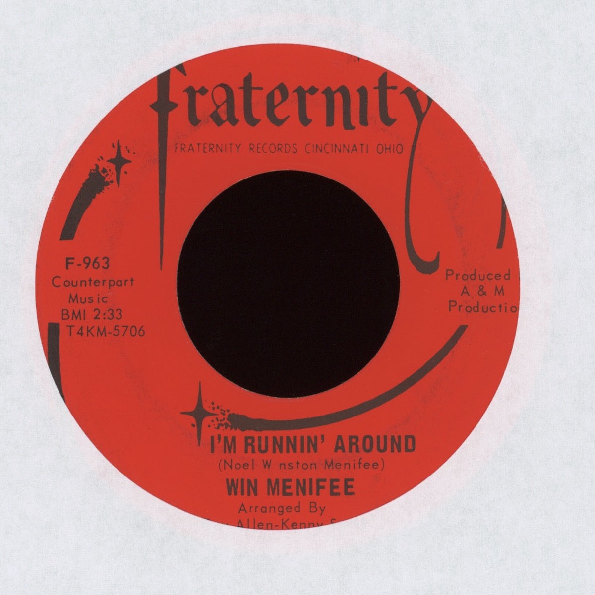 Win Menifee - Im Runnin Around on Fraternity RB Mod 45