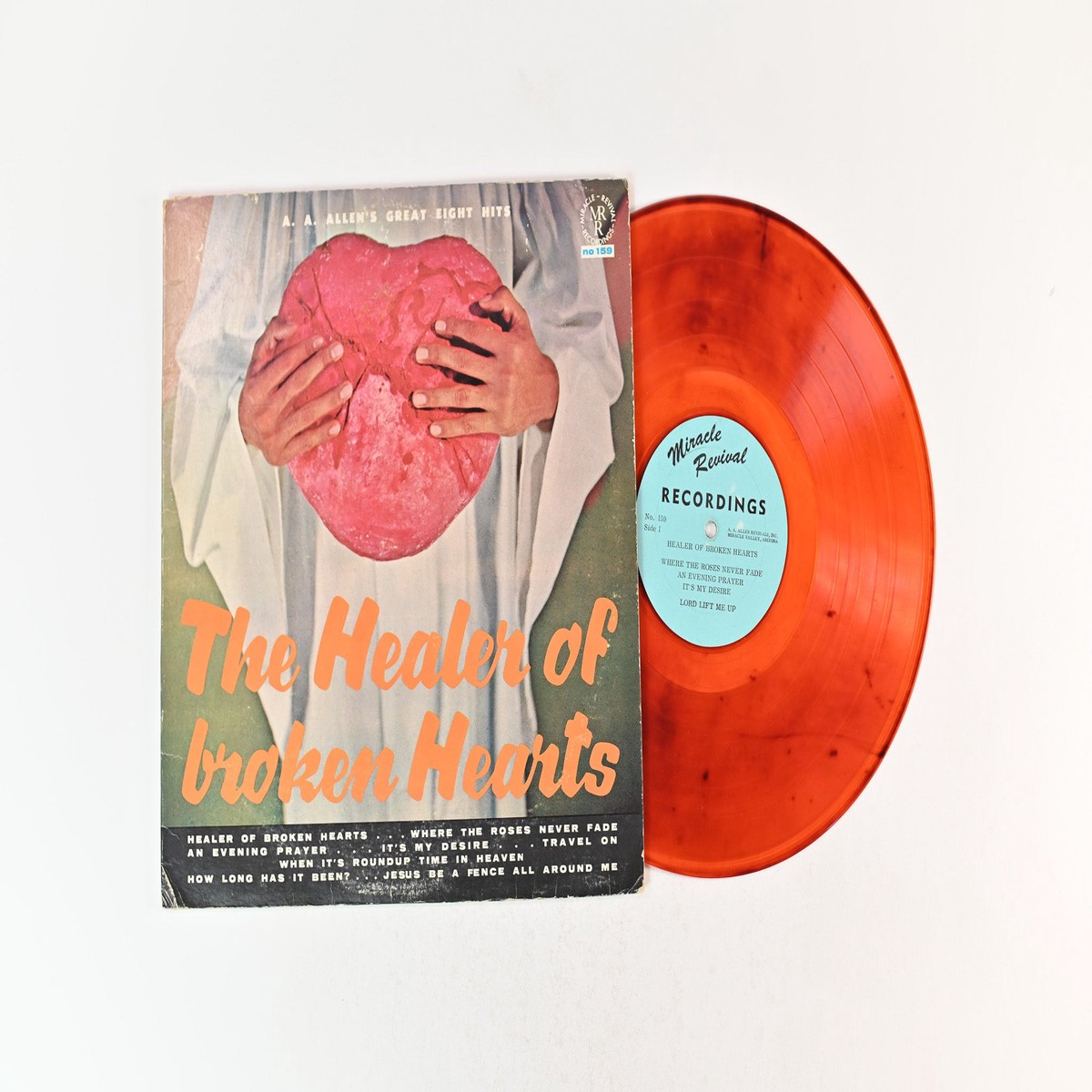 A A Allen - The Healer Of Broken Hearts on Miracle Revival Recordings - Red Vinyl
