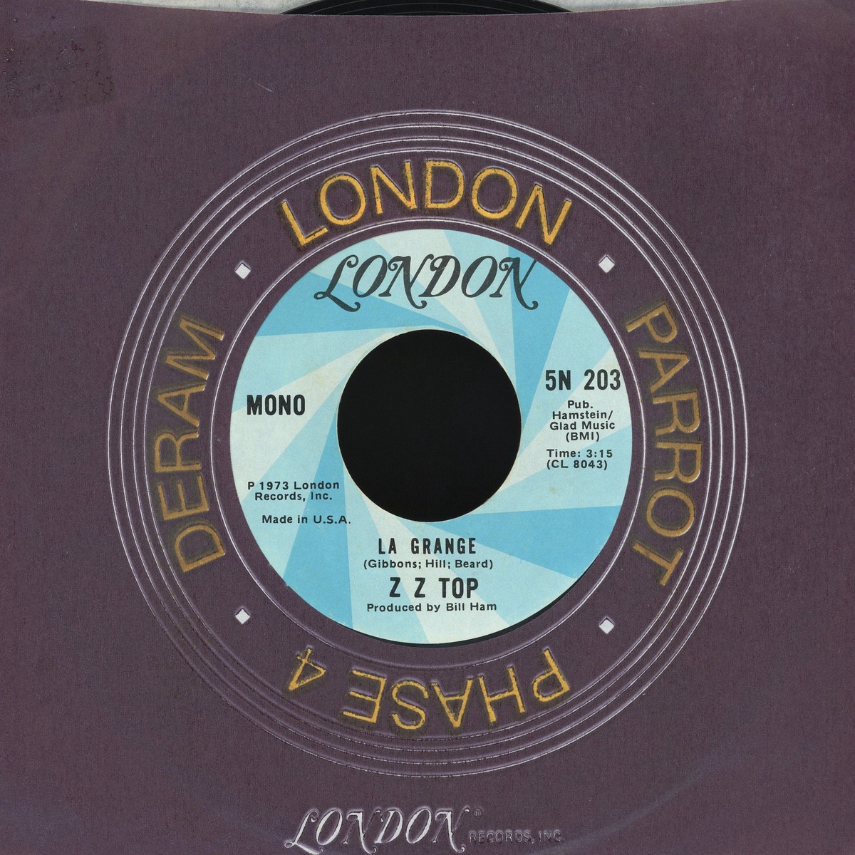 ZZ Top - La Grange Just Got Paid on London Rock 45