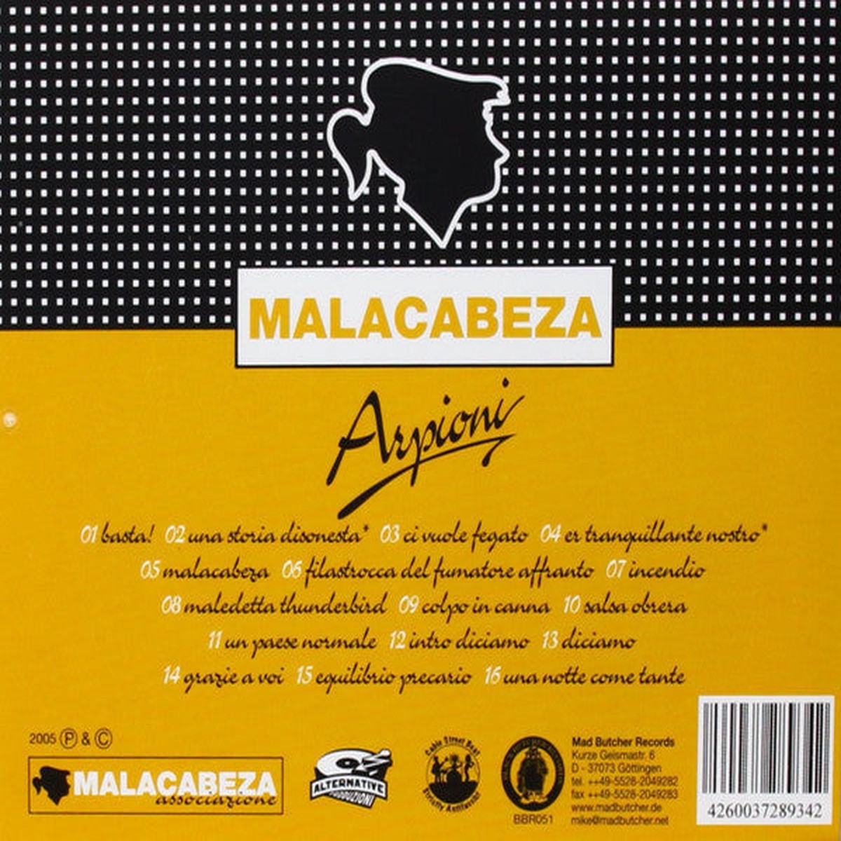 Arpioni - Malacabeza (CD Album) - NEW