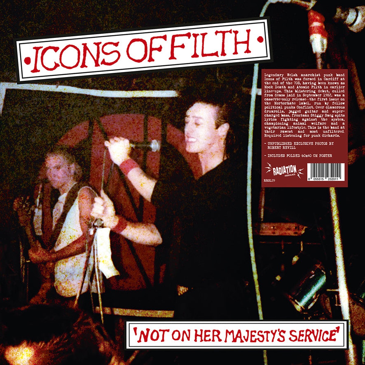 ICONS OF FILTH - Not On Her Majestys Service (LP reissue POSTER BLACK VINYL) - NEW