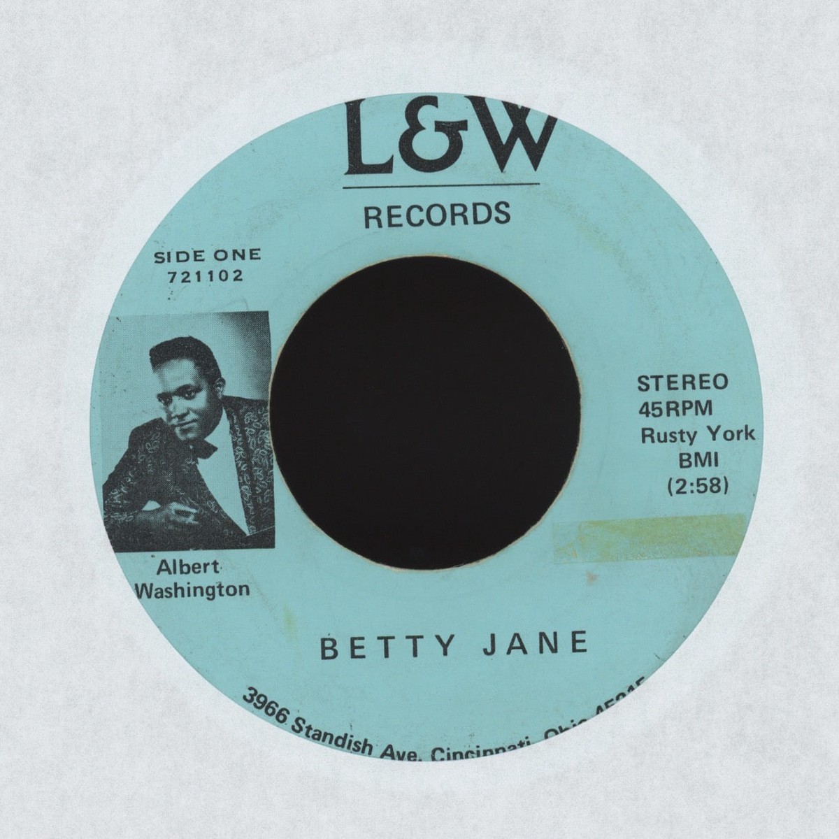 Albert Washington - Betty Jane on LW RB 45