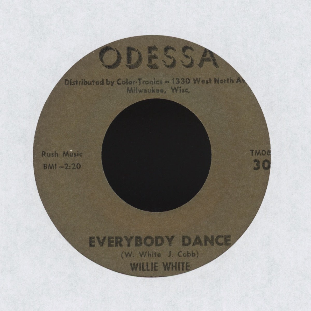 Willie White The Bleu Matts - Everybody Dance on Odessa RB Rocker 45