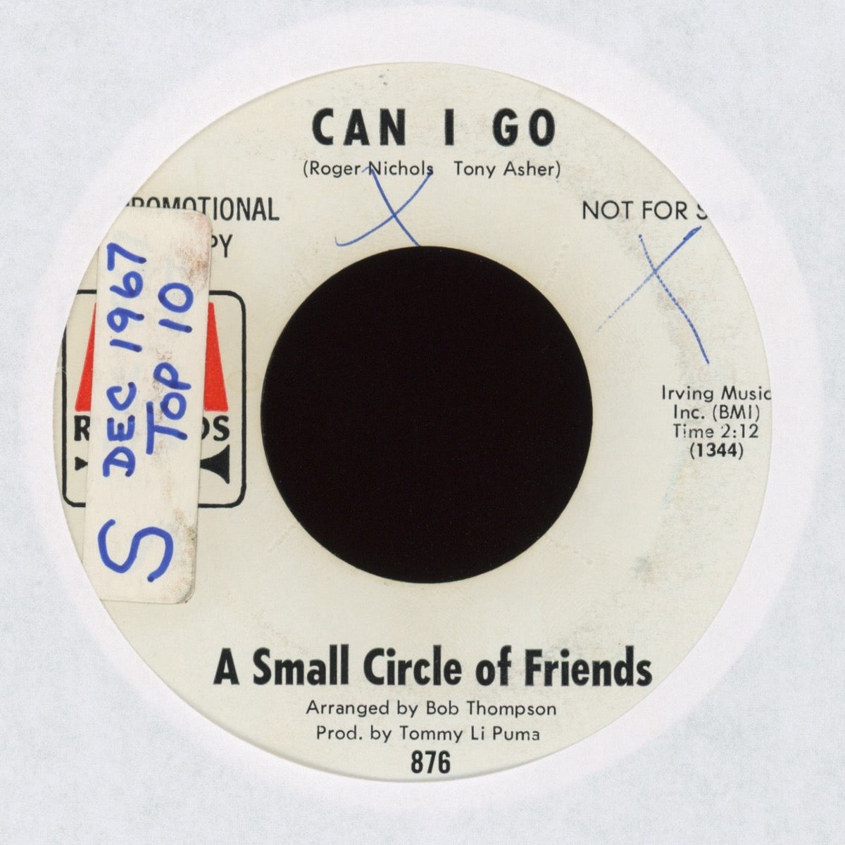 A Small Circle Of Friends - Can I Go on AM Promo Pop Psych 45