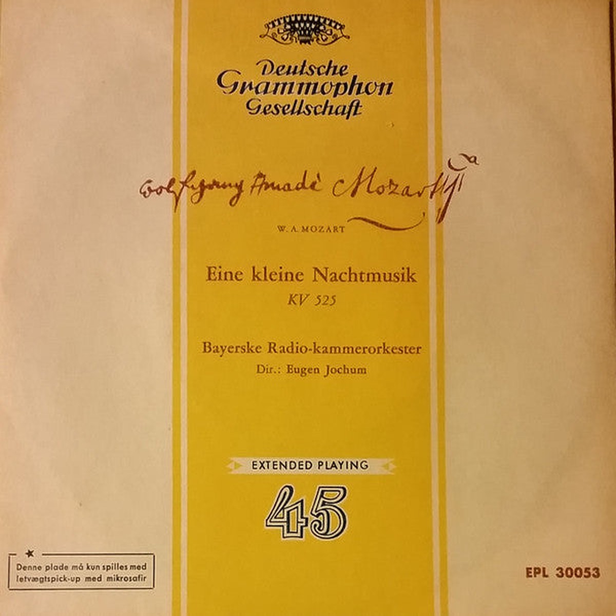 Wolfgang Amadeus Mozart - Eine Kleine Nachtmusik KV 525 (7 EP Mono) - USED