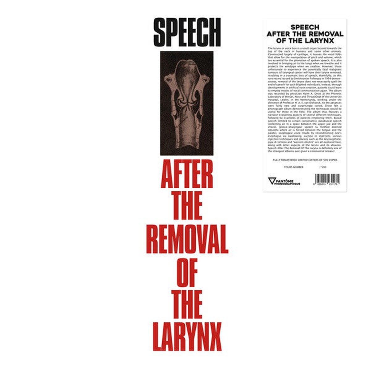 Various - Speech After Removal Of The Larynx (LP Num RE) - NEW