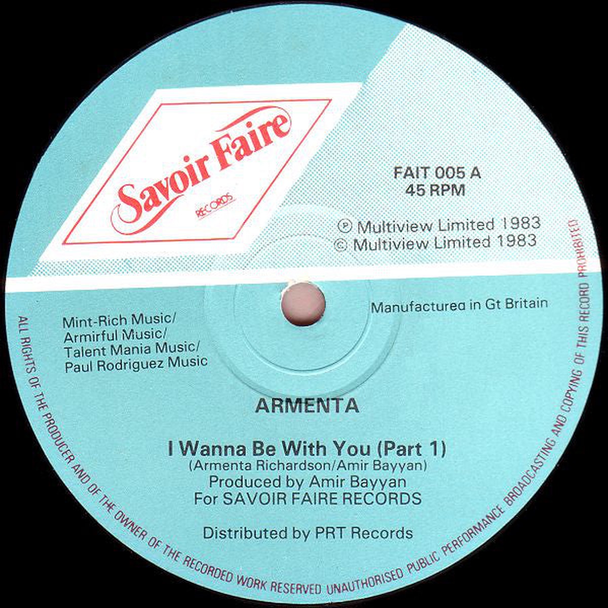 Armenta - I Wanna Be With You (12) - USED